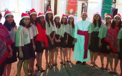 CARMEL COLLEGE CHOIR SINGS CAROLS FOR THE ANNUAL CHRISTMAS CIVIC RECEPTION AT ALTINHO